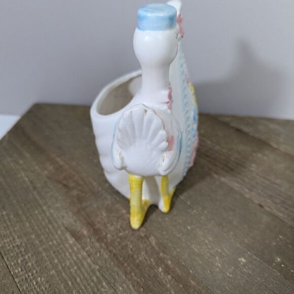 Rubens originals planter, Baby delivery stork ceramic planter, kitsch vintage MC - Picture 8 of 10